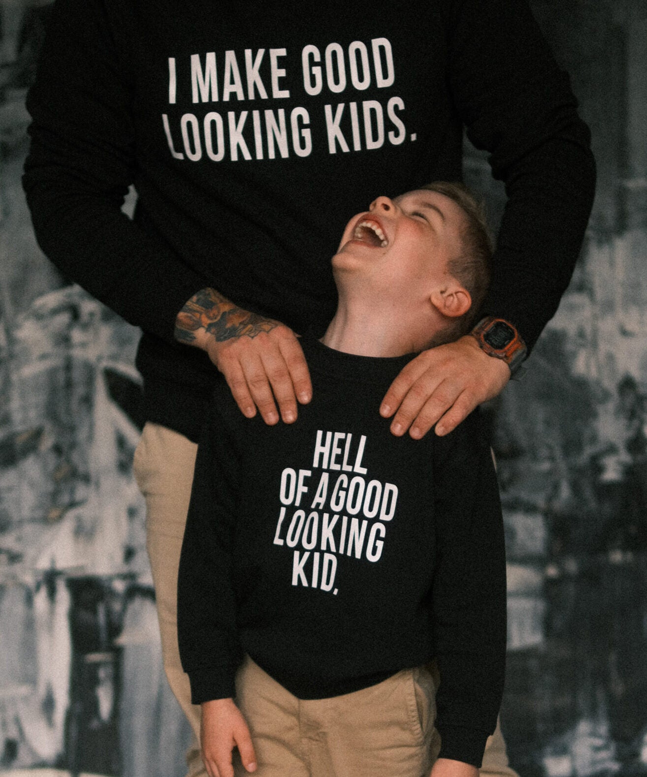 Matching Sweatshirts For Dad and Kid - Black